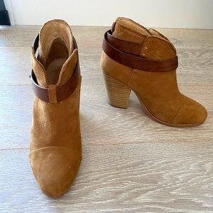 RAG & BONE Harrow Tan Suede with Brown Leather Boots Size EU 36 / US 5.5